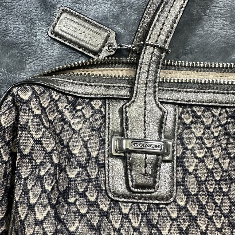 Coach Taylor Python Satchel Shoulder Handbag Gunm… - image 3